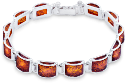 Silver Bracelet With Amber, - Bracelet (580x580), Png Download