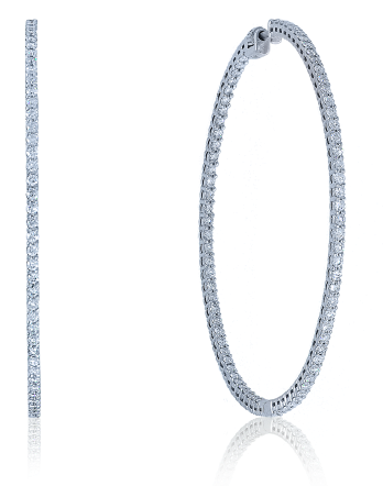 Diamond Hoop Earrings - Earrings Diamond (480x480), Png Download