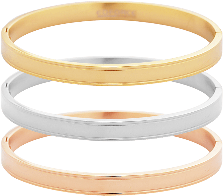 Edforce Steel Tri Color Bangles - Bangle (864x864), Png Download