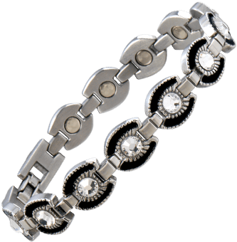 Ladies Gem Black Horseshoe Magnetic Bracelet - Horseshoe Magnet (360x360), Png Download