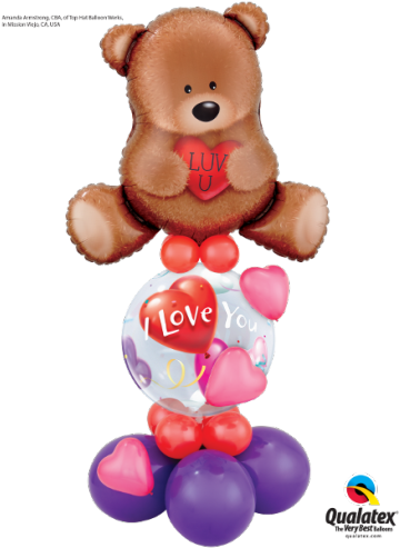 1 I Love You Hearts Bubble Balloon (370x493), Png Download