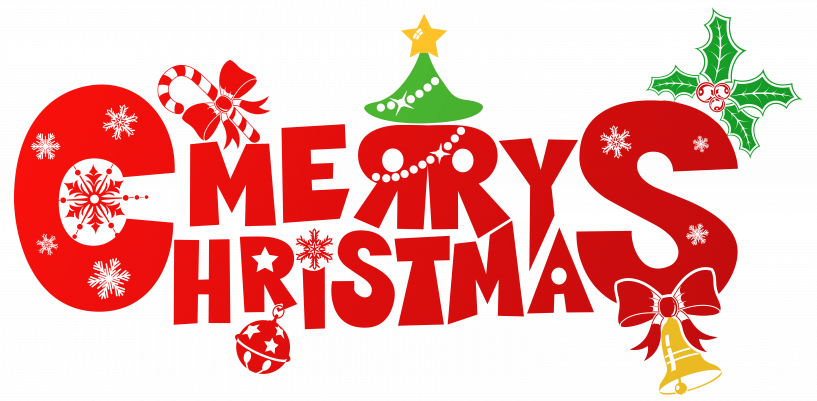 Merry Christmas Text Art Png (817x401), Png Download