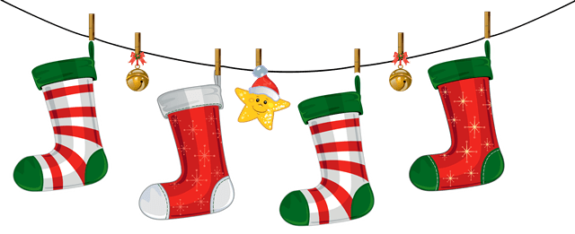 Merry Christmas Clipart Christmas Cliparts - Christmas Stocking Clipart (640x261), Png Download