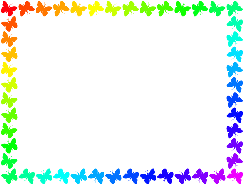 Clip Art Free Download Butterfly Border Clipart - Border Designs Black And White (800x608), Png Download