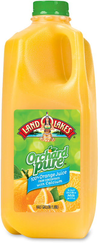Land O Lakes Orchard Pure Orange Juice With Calcium - Land O Lakes Dairypure Whipping Cream, Heavy - One (547x900), Png Download
