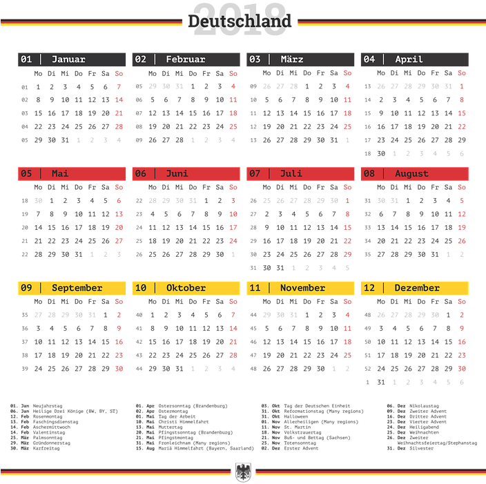 Безплатен Календар За Печат 2018 Printable 2018 Calendar - Calendario 2018 Fondo Transparente (703x720), Png Download