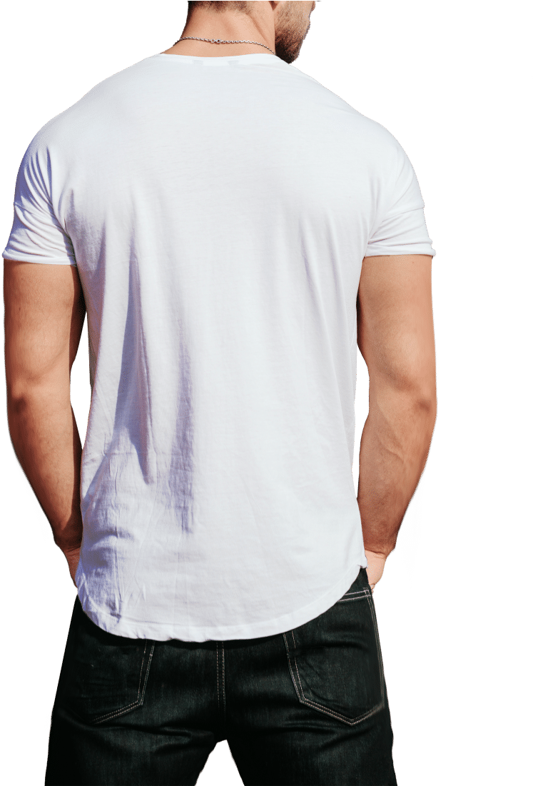 Shiva With A Trishul - Men Wearing White Tshirt Back (880x1100), Png Download