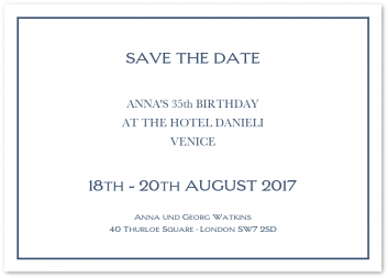Save The Date Cards With Keyline Border - Keyline Border (355x355), Png Download