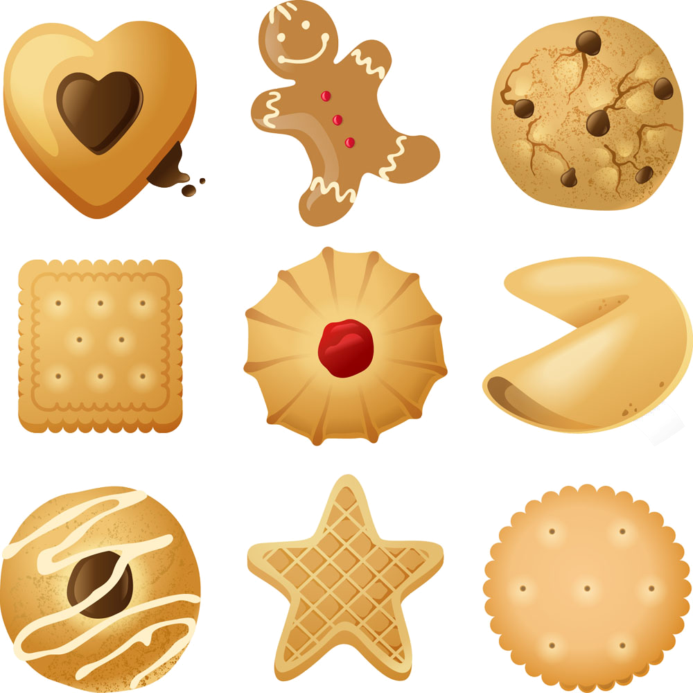 Fortune Cookie Clip Art Creative Pastry Picture - Biscuit Vector Free (1000x1000), Png Download
