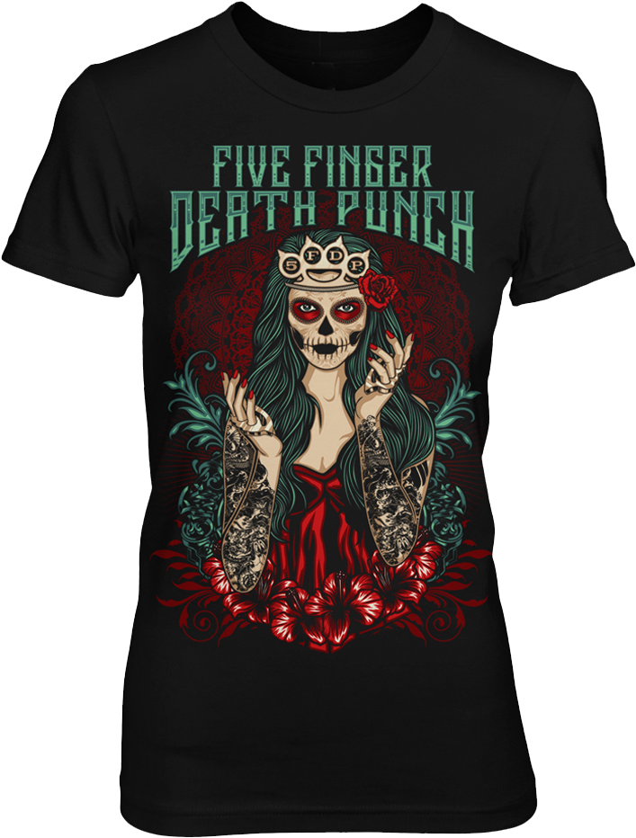 Previous - Five Finger Death Punch Lady Muerta (1000x1000), Png Download