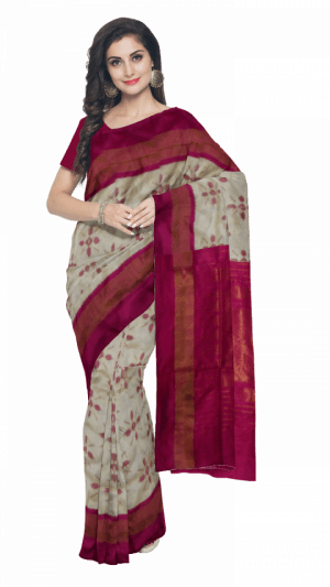 Pochampally Ikat Silk Saree -poc013575 - Sari (300x533), Png Download