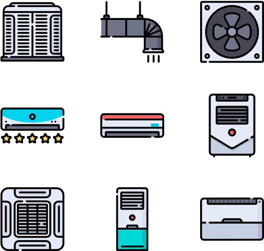 Air Conditioner 50 Icons - Air Conditioning (600x564), Png Download