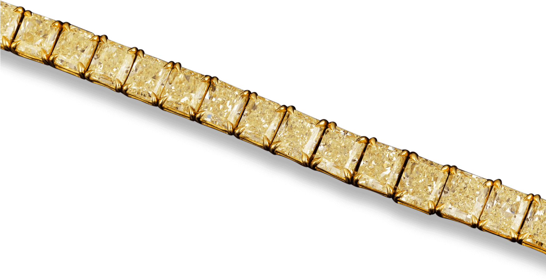 Fancy Yellow Diamond Bracelet, - Gold (1750x1400), Png Download