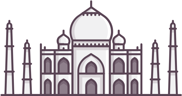 Taj Mahal, Agra - World Heritage Day Sketch (667x400), Png Download