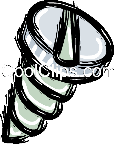 Screw Nails Royalty Free Vector Clip Art Illustration - Screw (381x480), Png Download