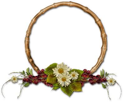 Frame Round Flower - Round Flower Frame In Png (400x343), Png Download