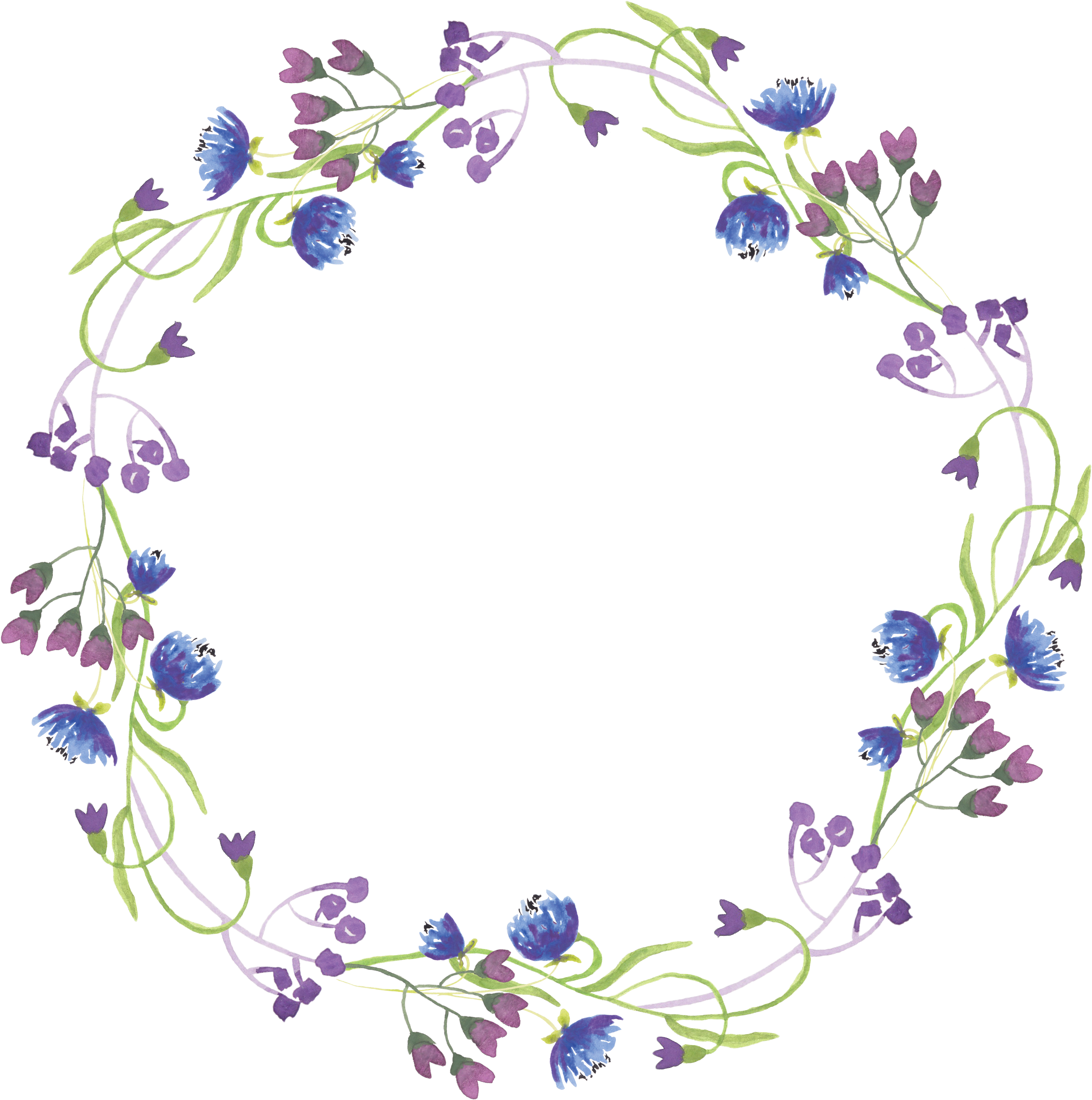Flower Clip Art Round Floral Purple Frame Png Full Size Png Download Seekpng