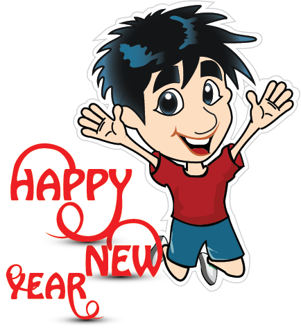 Hike New Year Stickers - Happy New Year Sticker Png (434x475), Png Download
