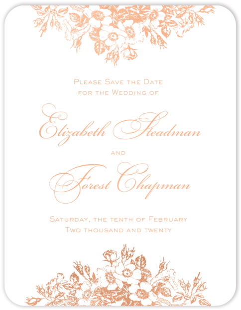 Bouquet Border Foil Pressed Save The Date Card - Party (620x766), Png Download