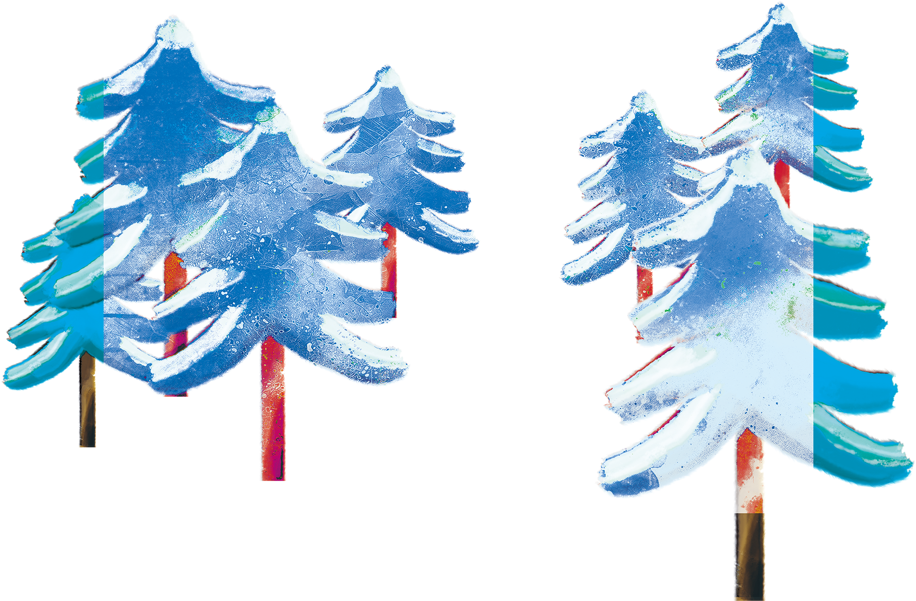 Hand Painted Blue Woods Decorative - Design (2000x2000), Png Download