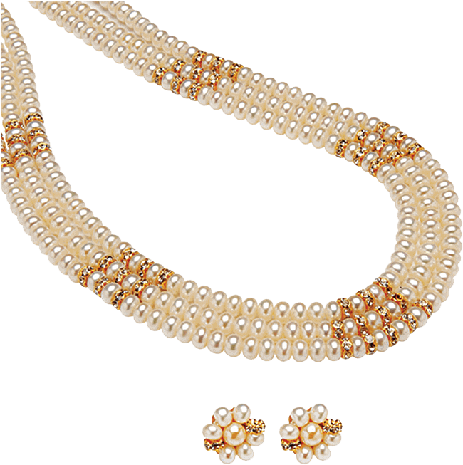 Sold Times - Pearl Necklace With Gold (700x700), Png Download
