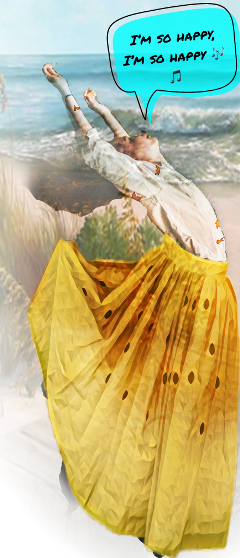 Beach Dance Happy Dancing Irclevitatinglady Freetoedit - Dance (240x558), Png Download