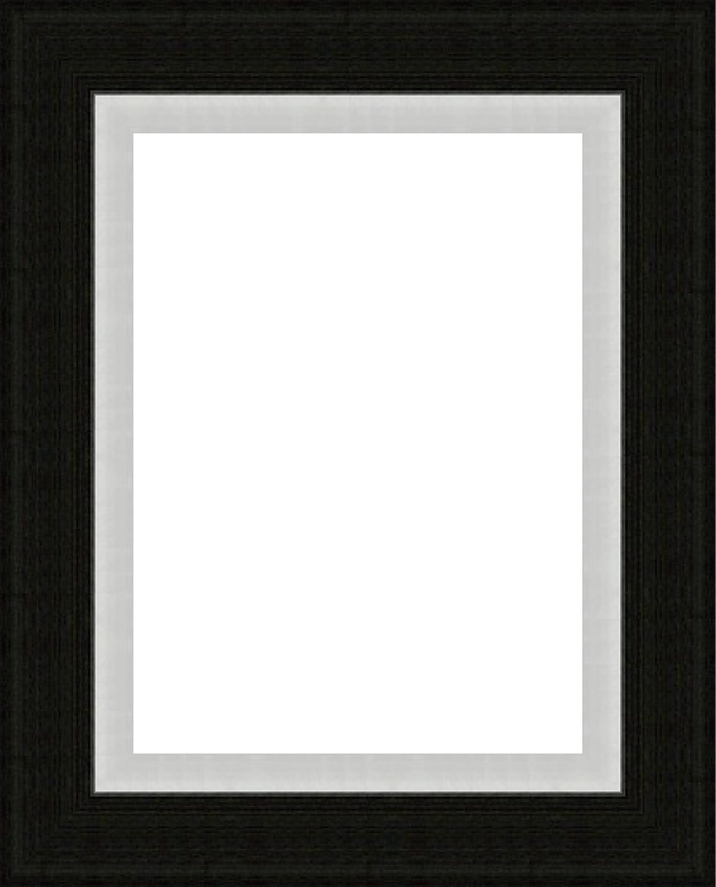 Flat Black Brushed Silver - Picture Frame (2470x3059), Png Download