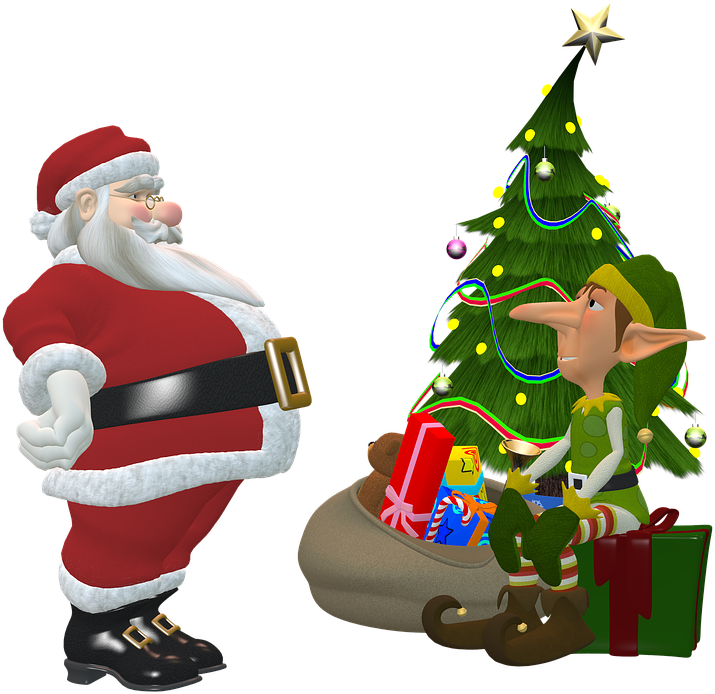 Weihnachtstmann, Elf, Christmas Tree, Gifts, Christmas - Santa Claus Elves Png (720x720), Png Download