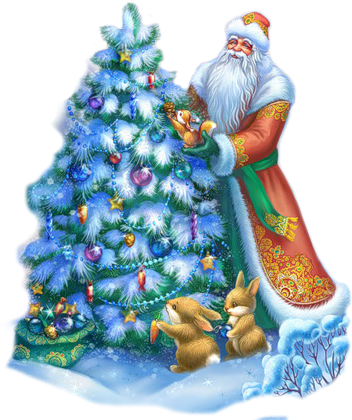 Publicat De Eu Ciresica La - Draw Santa Claus And Christmas Trees (354x428), Png Download
