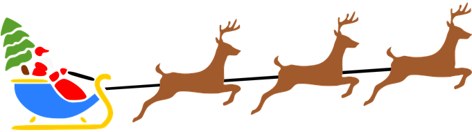 Santa, Christmas, Reindeer, Flying - Merry Christmas Pillow Case (680x340), Png Download