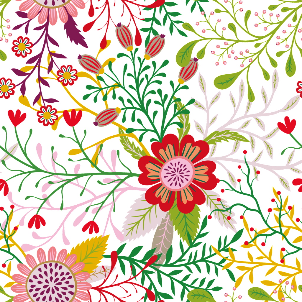 Color Floral Fill Background Transparent Decorative - Floral Pattern #40 Tablet - Ipad Mini 1 (1024x1024), Png Download