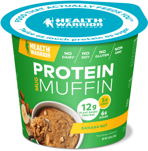 Banana Nut Protein Mug Muffins - Health Warrior Protein Muffin (600x600), Png Download