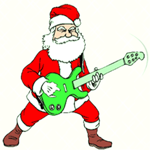 Santa Claus Rockero - Merry Christmas Rock N Roll (495x494), Png Download