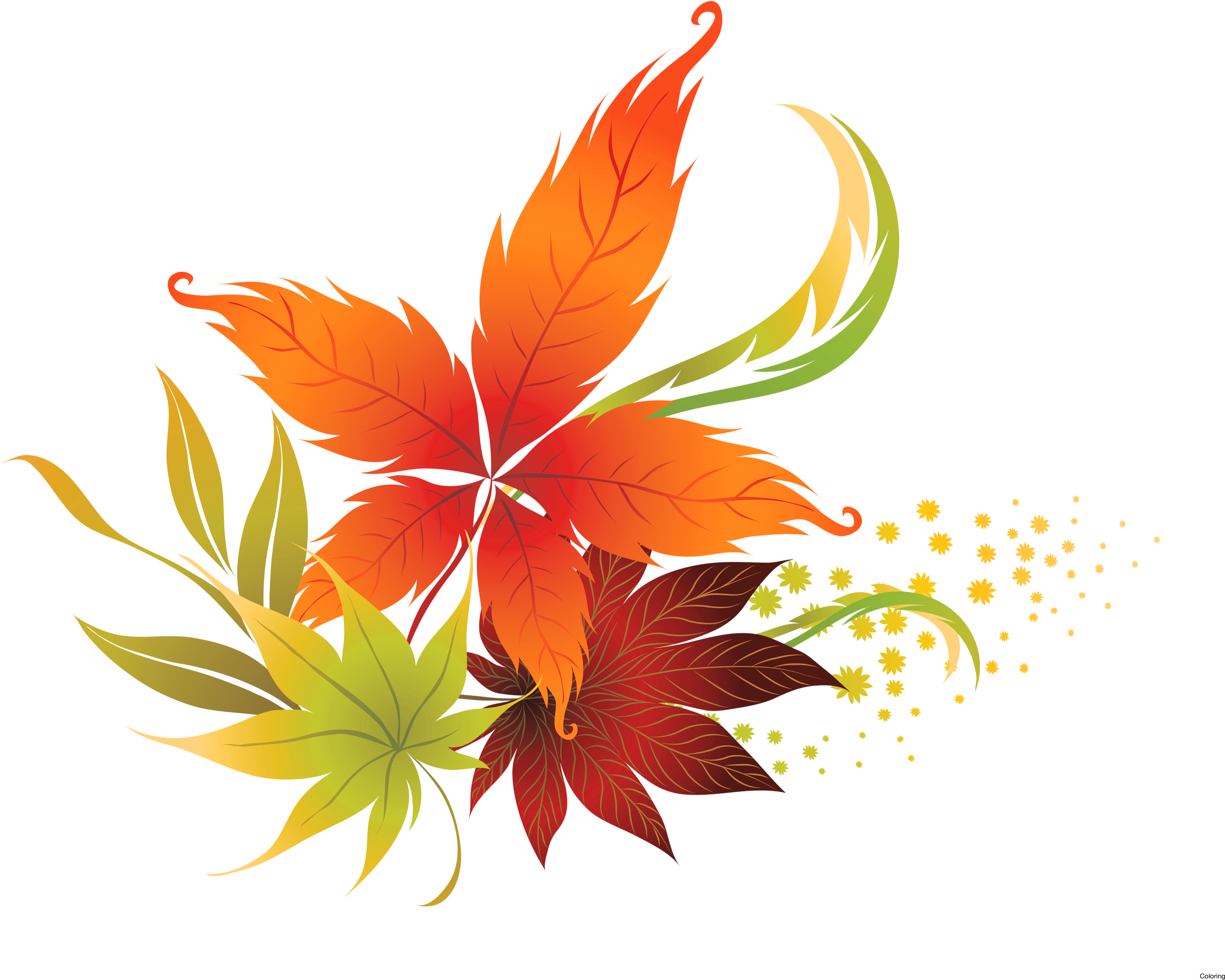 Leaves Clipart 7 Leaves - Transparent Background Fall Leaves Clip Art (3191x2544), Png Download
