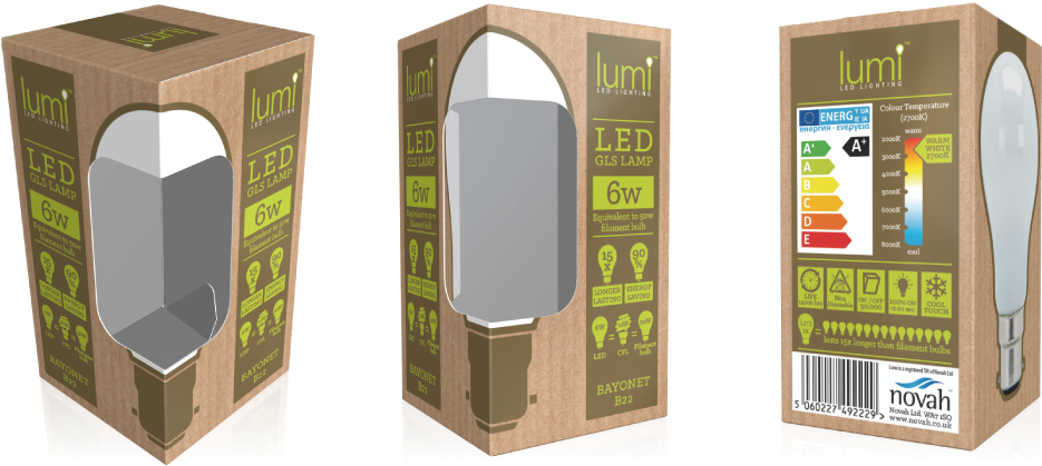 Novah Lumi Bayo 961px - Led Bulb Packaging Designs (961x500), Png Download
