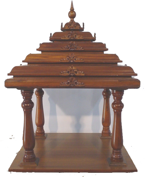 Puja Mandir Wooden Temples - Mini Temple Design For Home (491x599), Png Download
