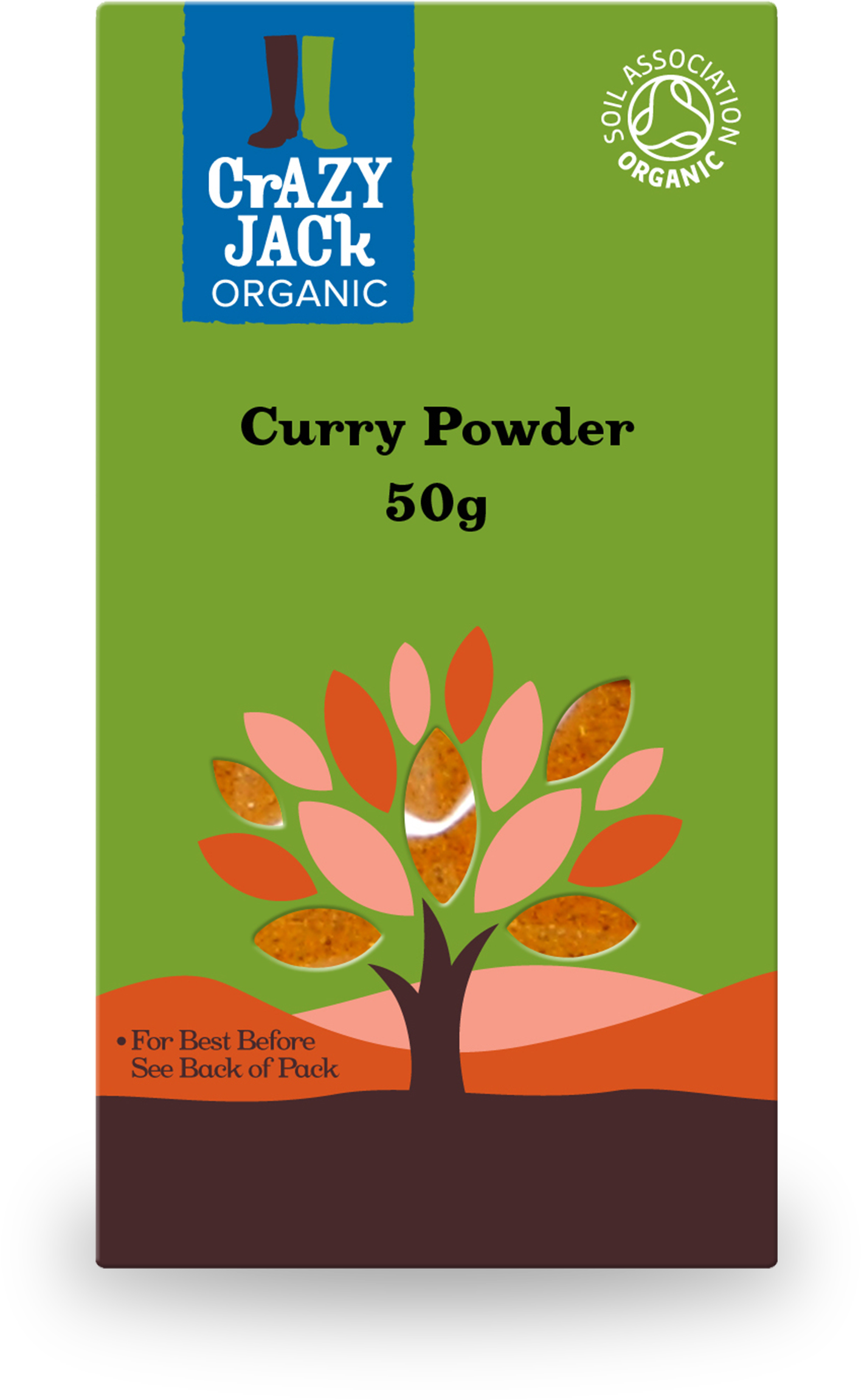 50g Packet Of Organic Curry Powder - Crazy Jack Cardomon Whole Green (6 X 50g) (1445x2411), Png Download