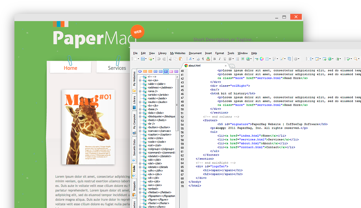 Free Editor Theme And Code - Coffeecup Html Editor (1250x720), Png Download