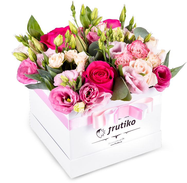 White Box Of Mix Flowers - Chocolate Table Design For Newborn (750x850), Png Download