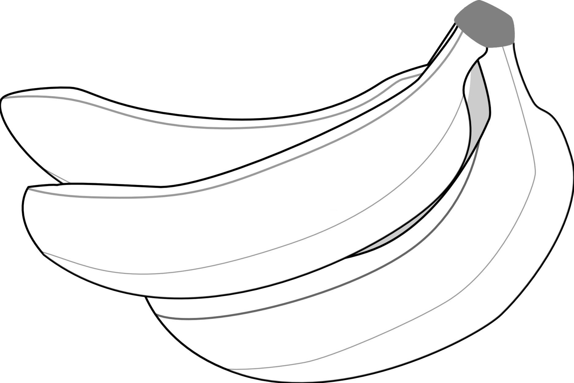 Mango Drawing Black And White - Banana Clipart Black And White Png (1871x1247), Png Download