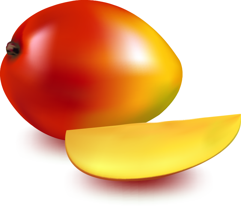 Orange Apple Apricot Cherry Plum Png Images - Mango Slice (804x686), Png Download