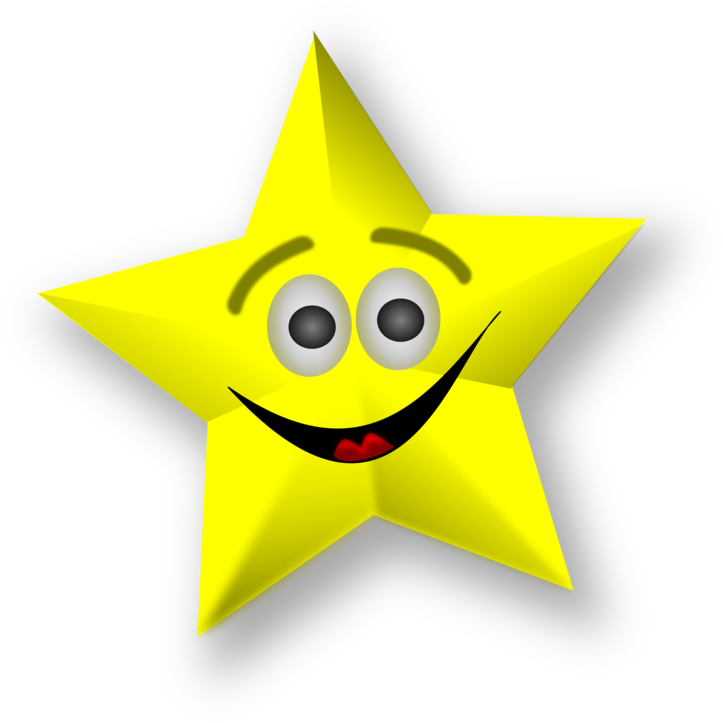 Smiling Star Clip Art At Clker Cartoon Stars With Faces Full Size Png Download Seekpng