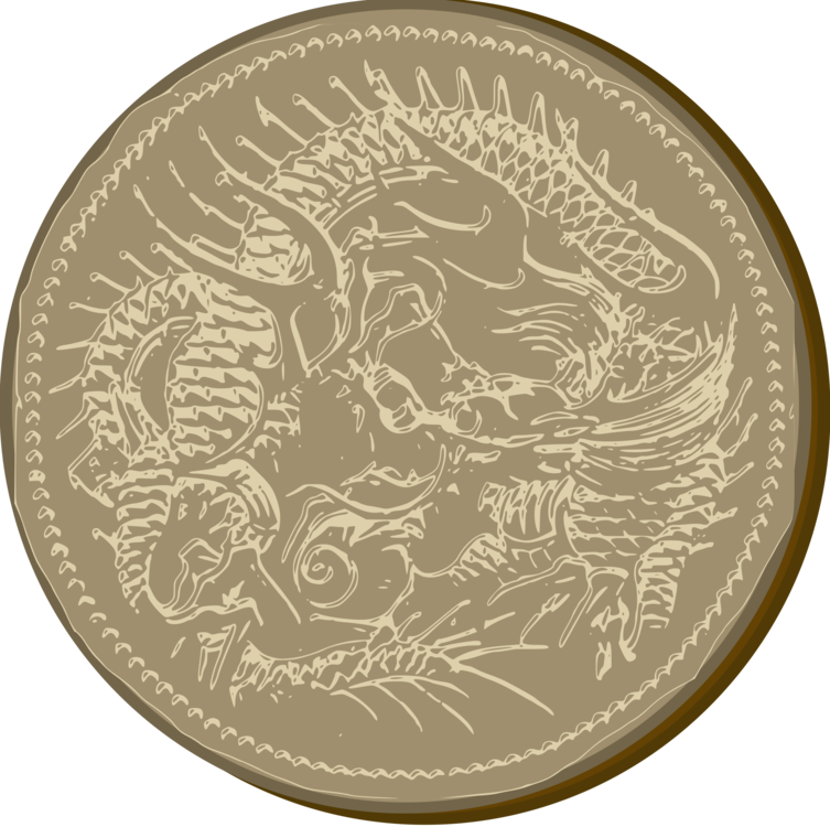 Gold Coin Chinese Dragon Computer Icons - Dragon Coin Clipart (753x750), Png Download