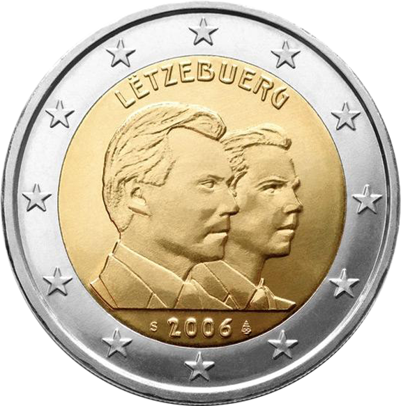 Lu2006 - 2 Euro Münze Luxemburg (575x583), Png Download