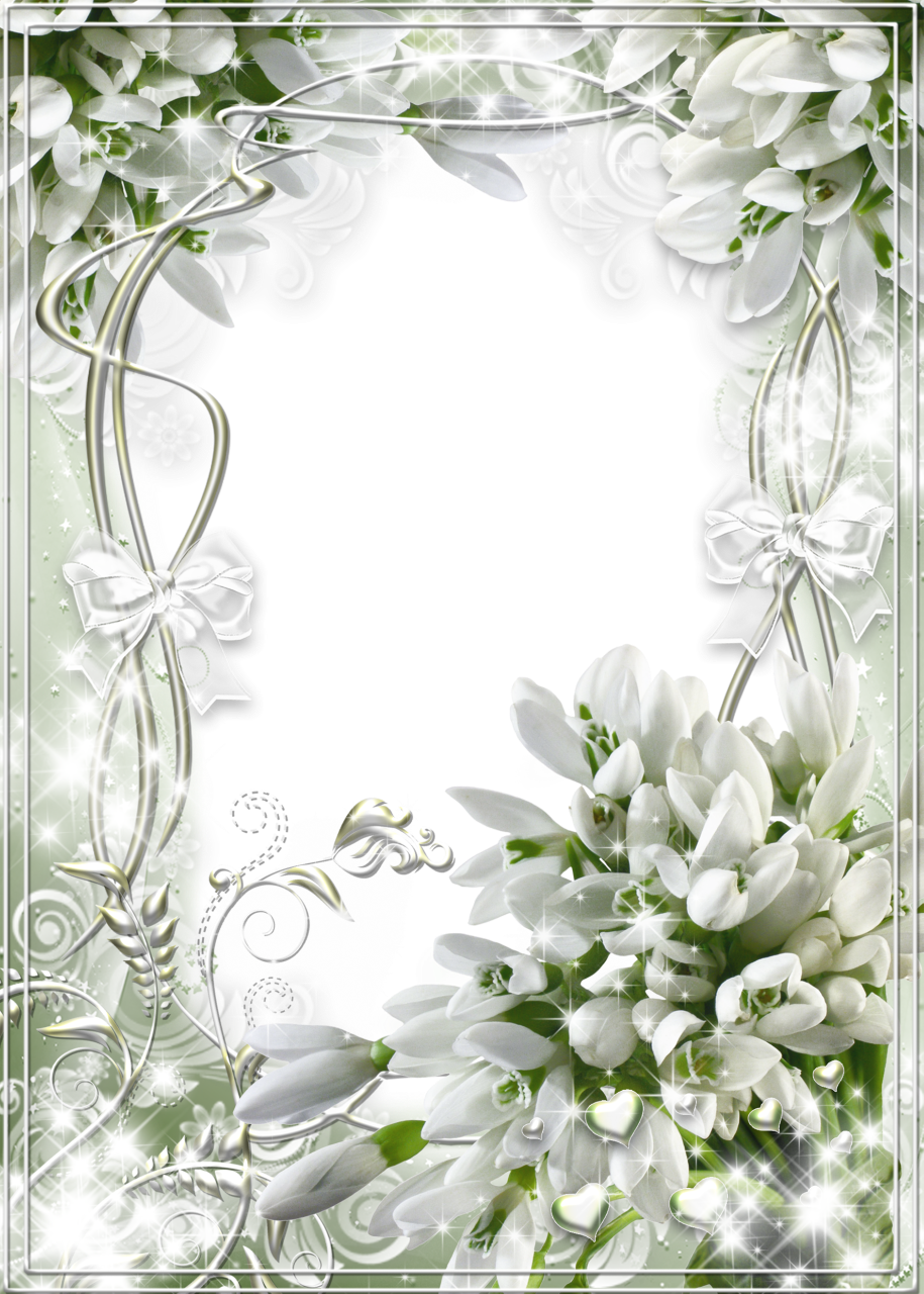 Green Flower Border Png Download - Wedding Frame Transparent Background (915x1280), Png Download