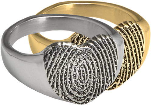 Kin & Pebble - Bold Heart Handprint Ring (500x500), Png Download