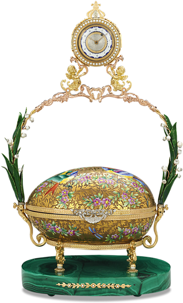 Singing Bird Gold Egg Basket - Portable Network Graphics (864x1080), Png Download