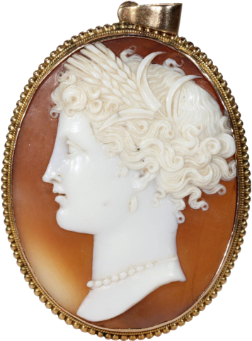 Antique Victorian Cameo Pendant Of A Lady Gold Frame - Victorian Cameo Gold (480x480), Png Download