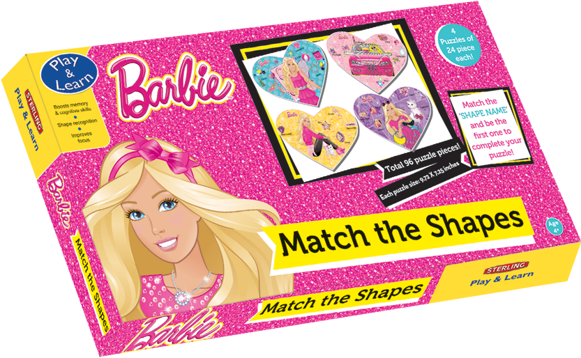 Match The Shapes - Barbie Bubble Magnet Book (842x618), Png Download