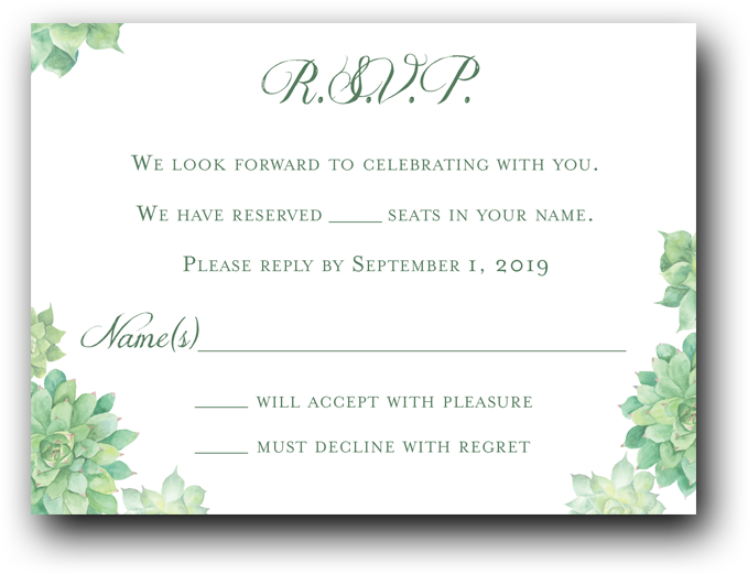Succulents Invitation - Wedding Invitation (1000x1000), Png Download